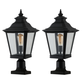 Outdoor Glass Pillar Headlights Support Many Types Of Bulbs-2 Packs
