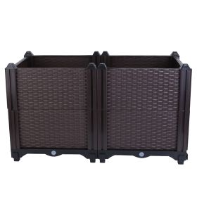 1 Set Raised Garden Bed Plant Growth Box With Self-watering System For Garden Patio Balcony Elevated Planter Box For Flowers Vegetables Herbs (Option: L-1Pc)