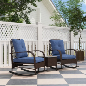 Rattan Chaise Lounge Chair, Wicker Patio Furniture Set (Color: Brown)